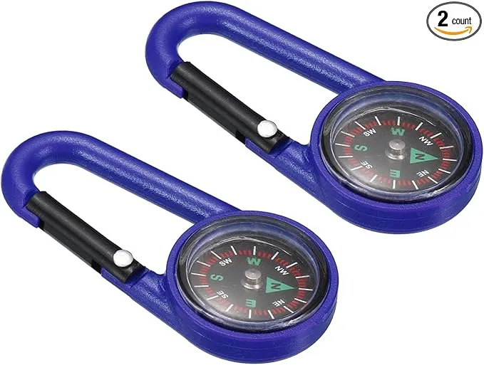 PATIKIL Keychain Compass, Pocket Camping Compass with Buckle for Outdoor Hiking Hunting Travelling