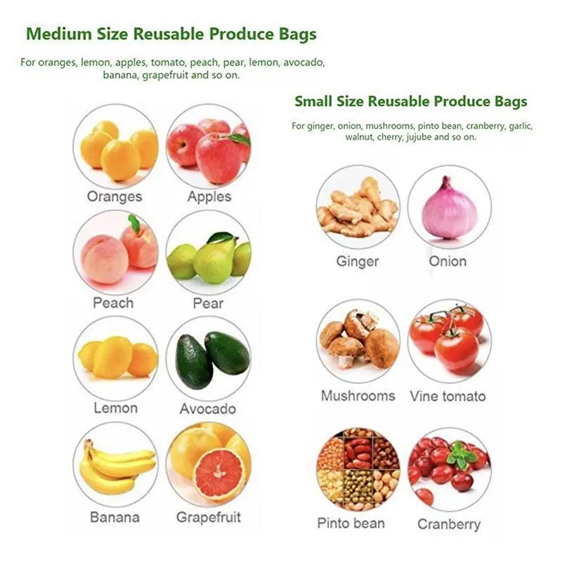 PE Fruit Protection Bags 50-100 PCS 6 Sizes White