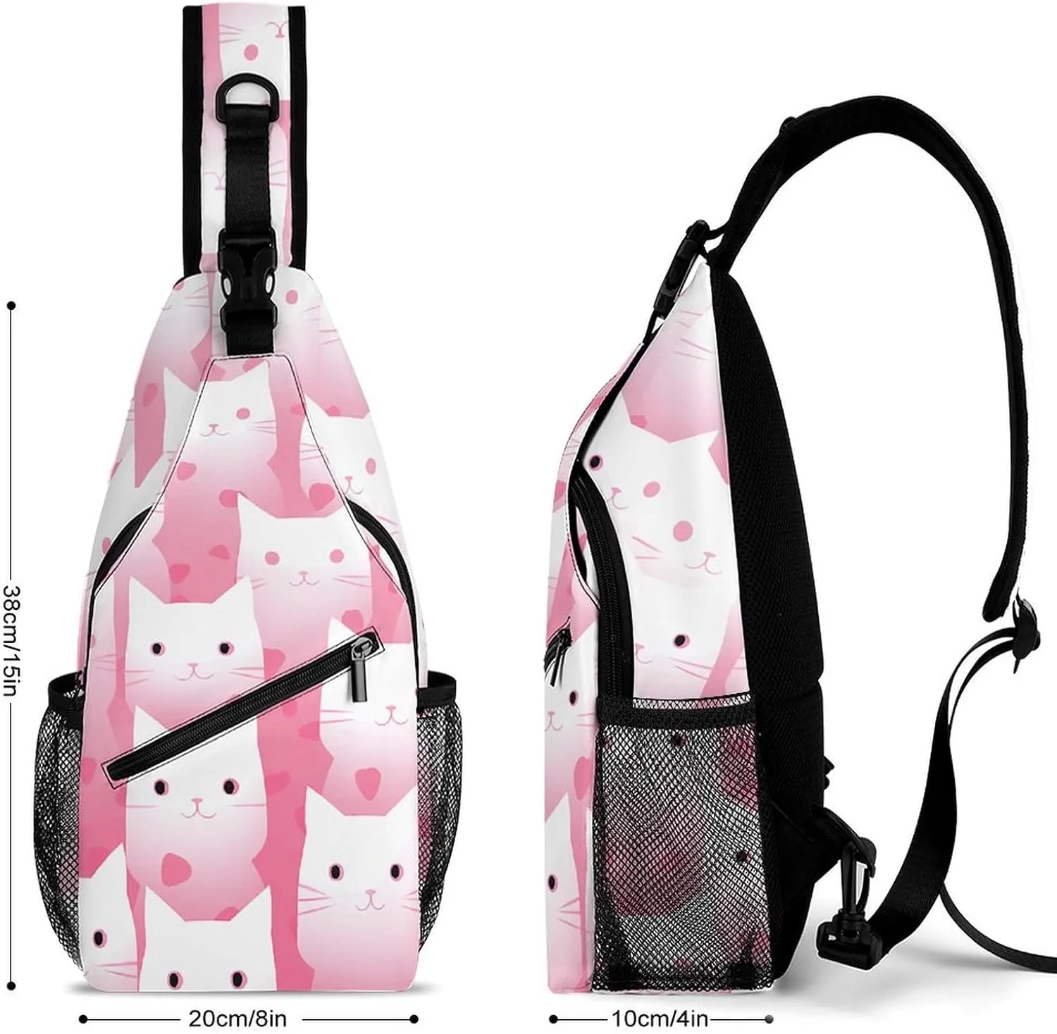Peach Pot Pattern Sling Bag Lightweight Crossbody Chest Pack Travel Shoulder Bag with Adjustable Strap