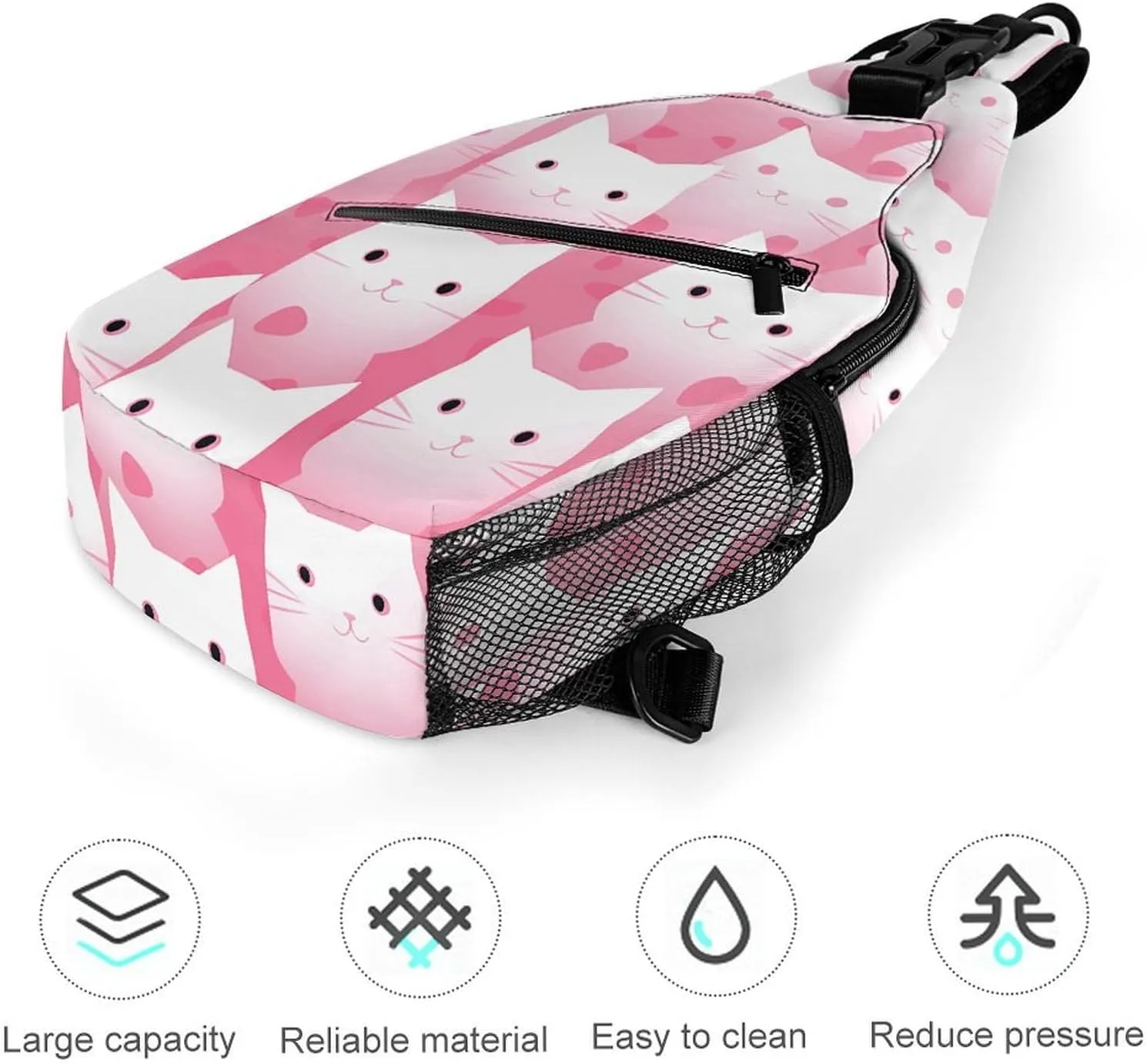 Peach Pot Pattern Sling Bag Lightweight Crossbody Chest Pack Travel Shoulder Bag with Adjustable Strap