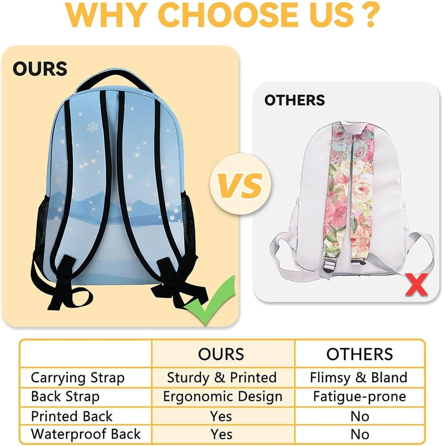 Penguin Backpacks for Girls, 16 Inch Cute Backpack for School, Blue, Large Capacity, Durable, Lightweight Bookbag for Boys Travel