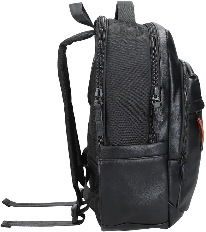 Pepe Jeans Egham Backpacks Polyester and Faux Leather Details, Black, Black/White, One Size, PC Backpack