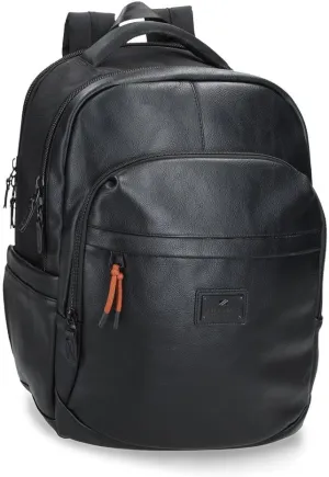 Pepe Jeans Egham Backpacks Polyester and Faux Leather Details, Black, Black/White, One Size, PC Backpack