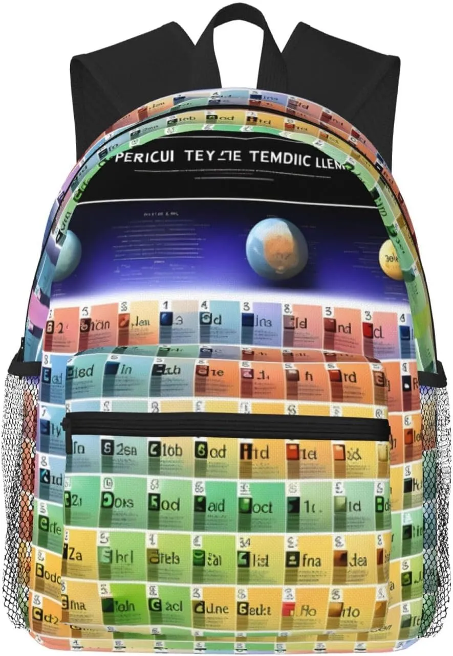 Periodic table of elements College Backpacks,Backpacks With Pockets, Lightweight Bookbag For College for Women Men
