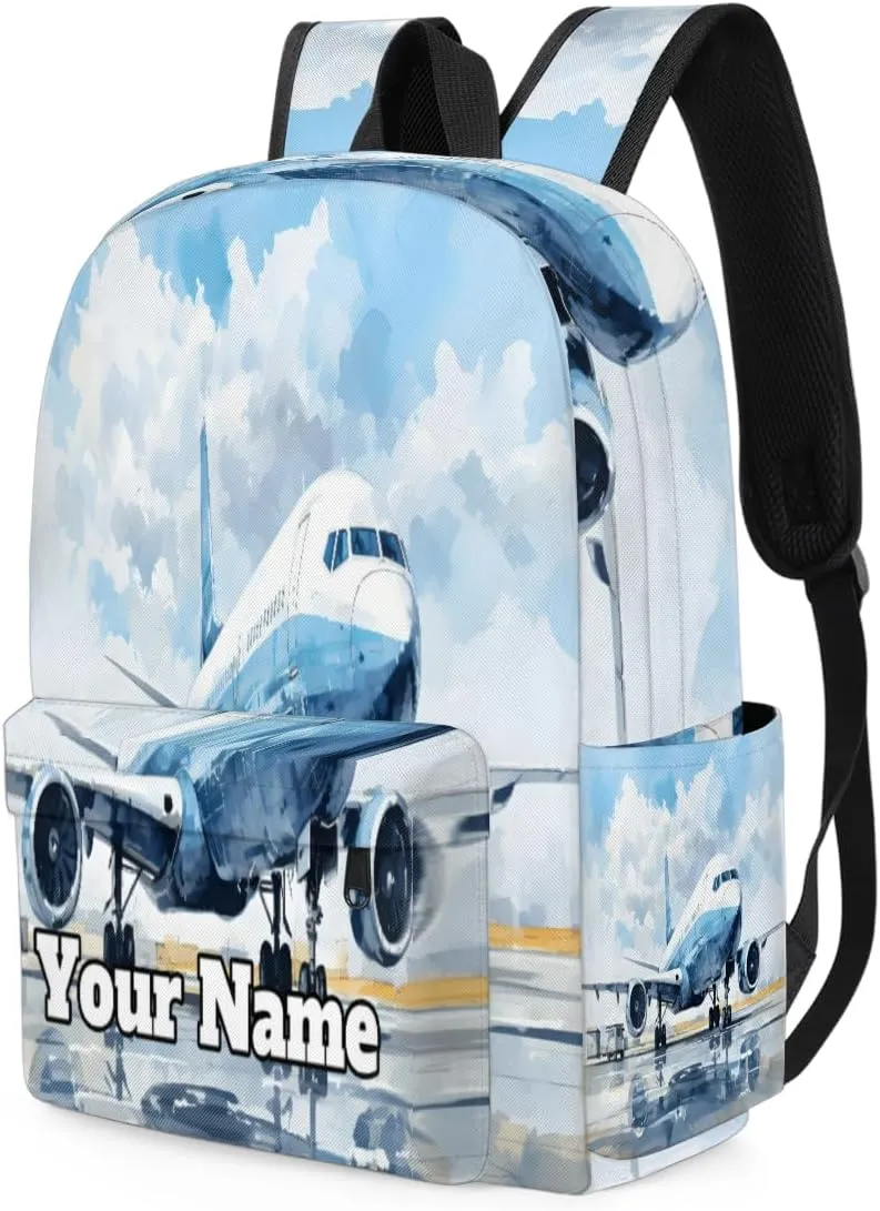 Personalized Airplane Preschool Toddler Backpack for Boys Girls Custom Kids Name Small Bookbags Kindergarten Elementary Backpack, Airplane