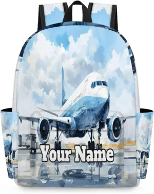 Personalized Airplane Preschool Toddler Backpack for Boys Girls Custom Kids Name Small Bookbags Kindergarten Elementary Backpack, Airplane