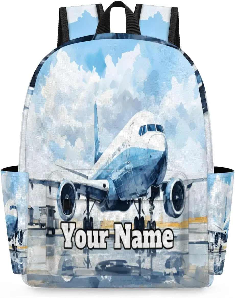 Personalized Airplane Preschool Toddler Backpack for Boys Girls Custom Kids Name Small Bookbags Kindergarten Elementary Backpack, Airplane