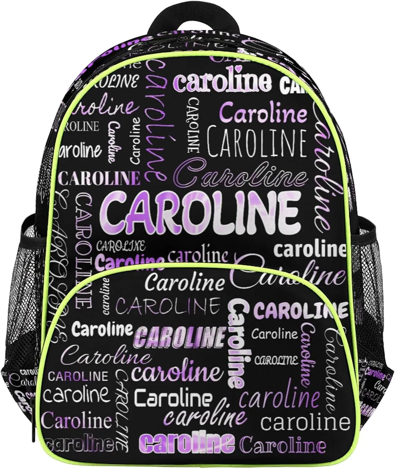 Personalized Backpack Bag with Name Lightweight Custom Shoulder Bags Waterproof Casual Backpacks Travel Laptop Bag for Travel Work Picnic 14.2in, Black Purple