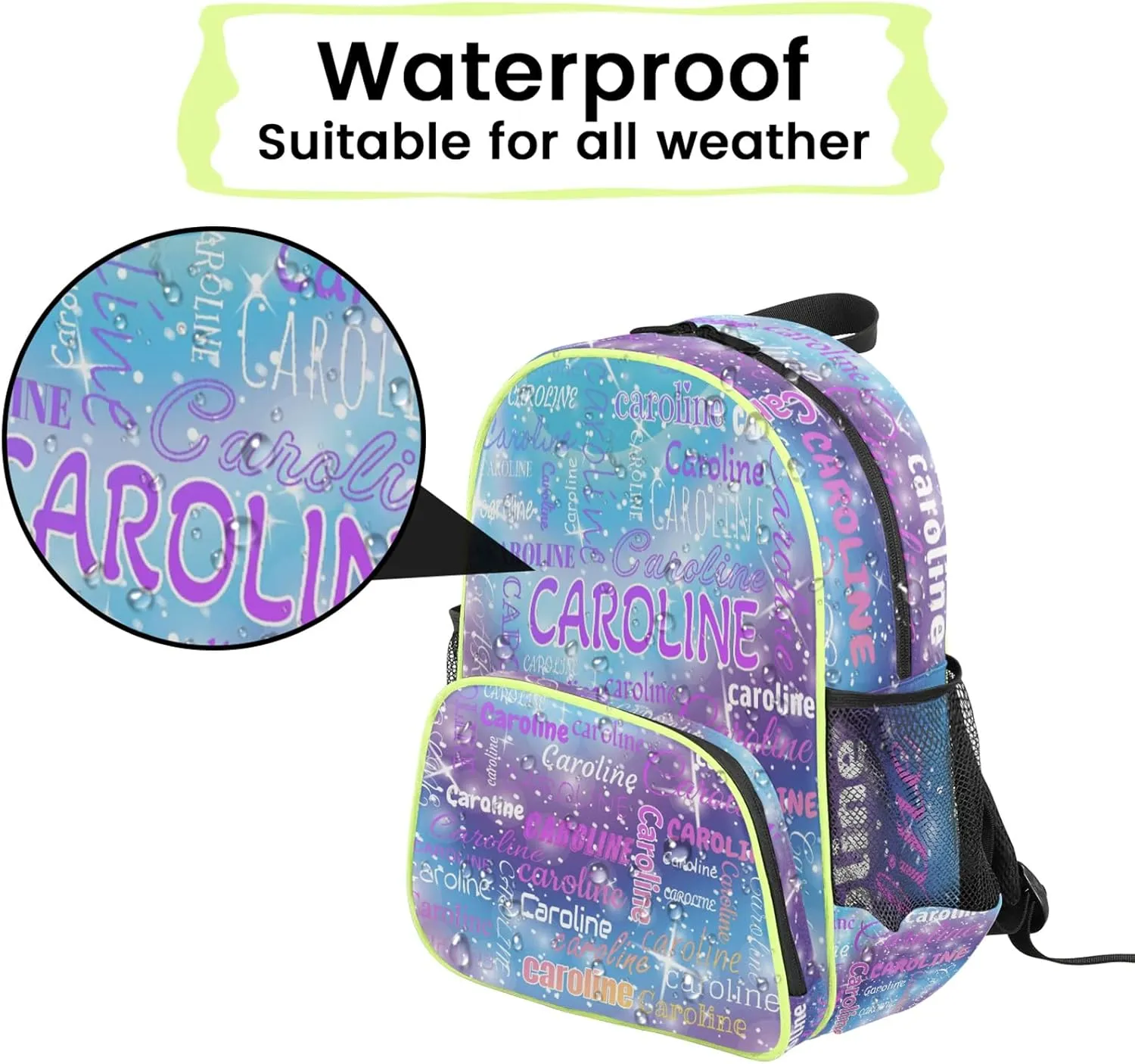 Personalized Backpack Bag with Name Lightweight Custom Shoulder Bags Waterproof Casual Backpacks Travel Laptop Bag for Travel Work Picnic 14.2in, Cosmos Blue