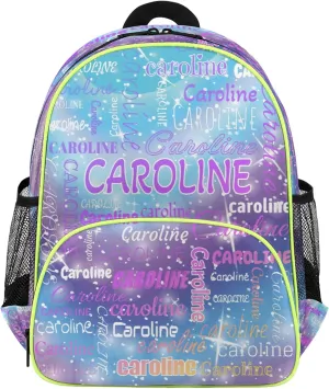 Personalized Backpack Bag with Name Lightweight Custom Shoulder Bags Waterproof Casual Backpacks Travel Laptop Bag for Travel Work Picnic 14.2in, Cosmos Blue
