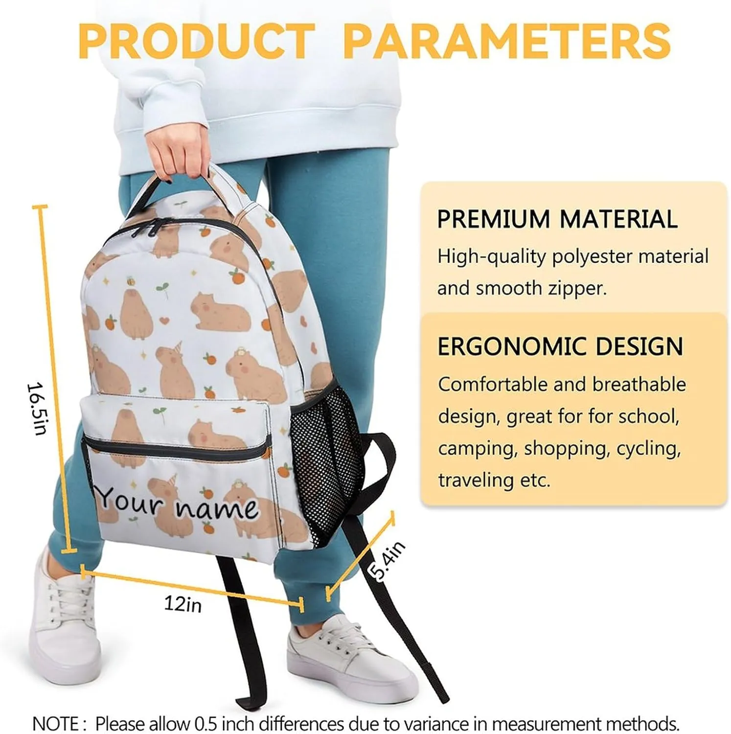 Personalized Backpacks for Girls, Boys - 16 Inch Cute Backpack for School - Cartoon, Large Capacity, Durable, Lightweight Bookbag for Kids, Travel