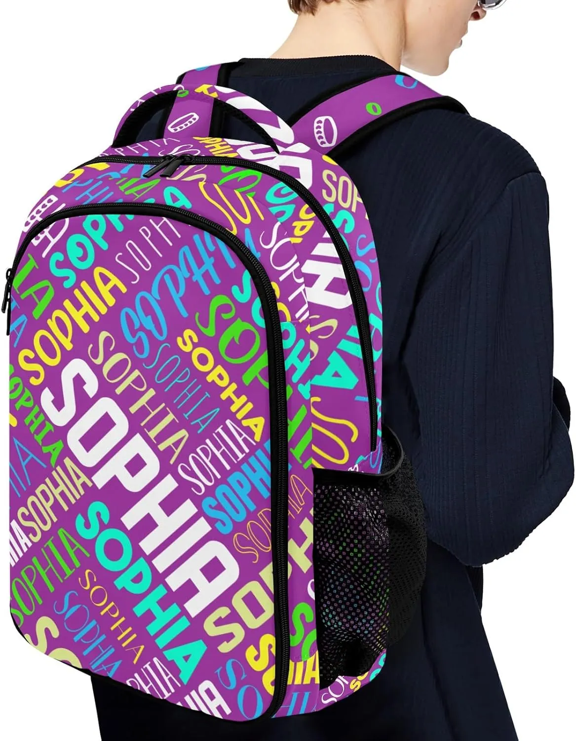 Personalized Backpacks for Girls - Custom Backpack for School Back To School Supplies Bookbag for Teen Girls Boys Kids Backpacks - Purple Backpack