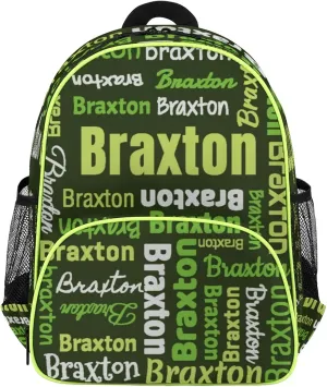 Personalized Backpacks with Name Customized Shoulder Bag Gifts for Women Men Waterproof Travel Casual Backpack 14.2in, Black Green