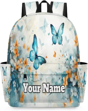Personalized Butterfly Preschool Toddler Backpack for Boys Girls Custom Kids Name Small Bookbags Kindergarten Elementary Backpack, Spring Floral