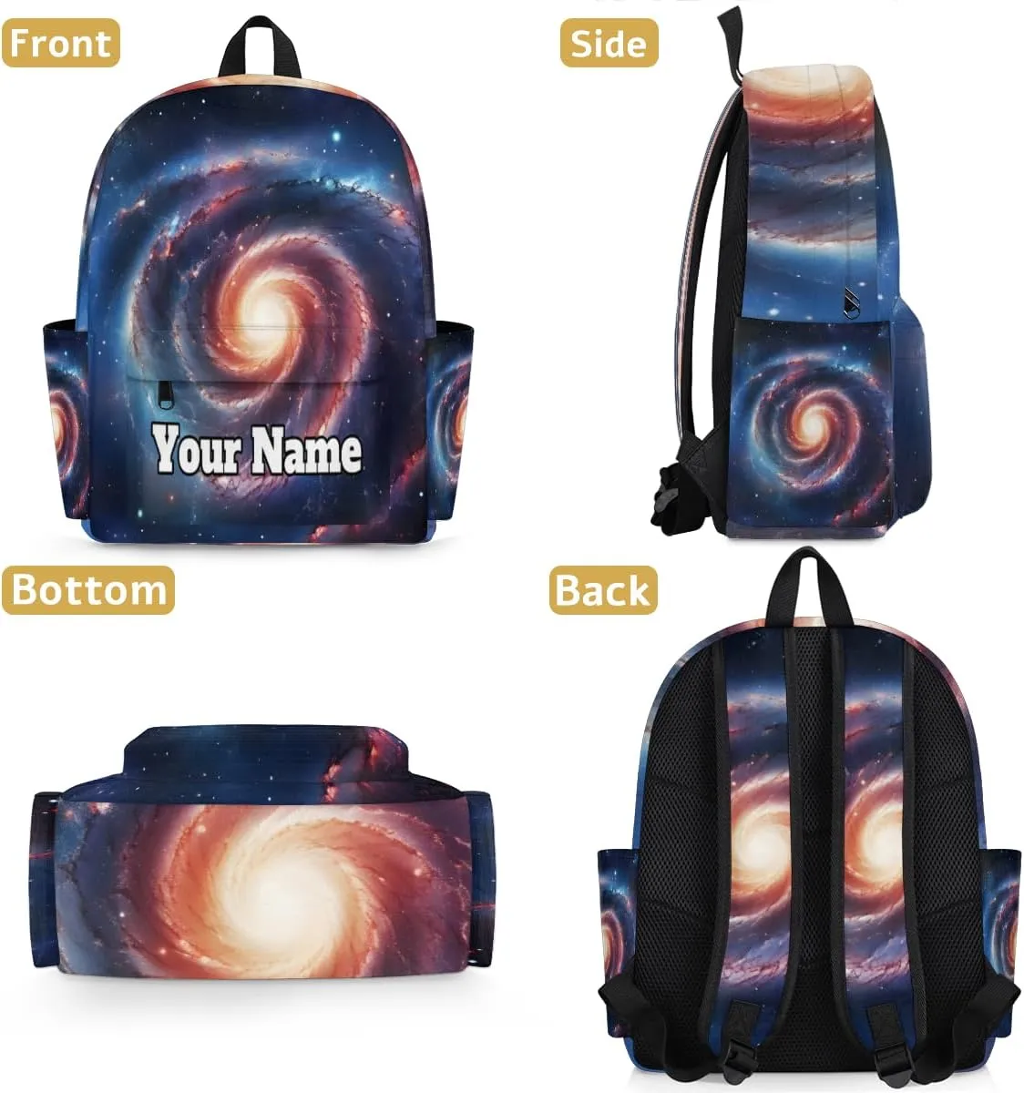 Personalized Colorful Starry Sky Preschool Toddler Backpack for Boys Girls Custom Kids Name Small Bookbags Kindergarten Elementary Backpack, Solar System