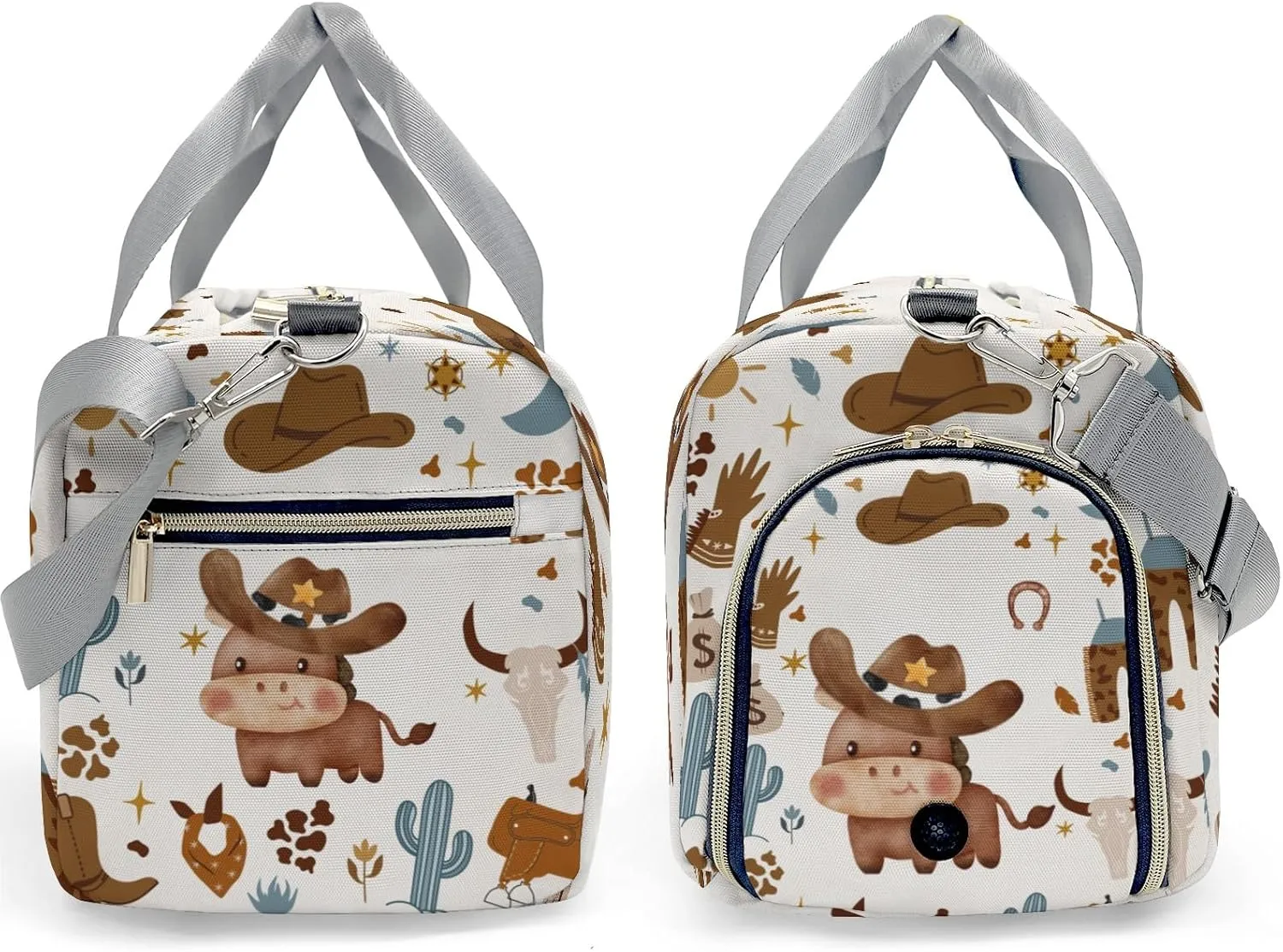 Personalized Cowboy Cow Wild Western Dance Bag Girls Yoga Bag Dance Bag With Name,Patch Travel Duffel Bag Women Cheerleader Bag Sport Duffle Bag for Gym Ballet