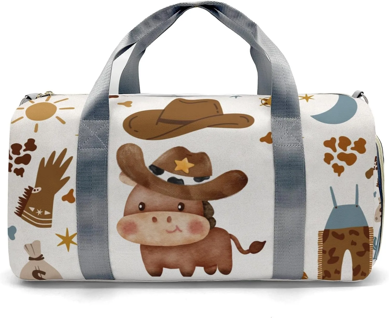 Personalized Cowboy Cow Wild Western Dance Bag Girls Yoga Bag Dance Bag With Name,Patch Travel Duffel Bag Women Cheerleader Bag Sport Duffle Bag for Gym Ballet