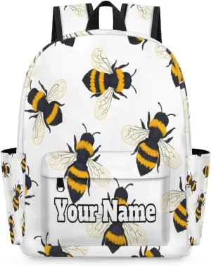 Personalized Cute Bee Preschool Toddler Backpack for Boys Girls Custom Kids Name Small Bookbags Kindergarten Elementary Backpack, Honey Bee