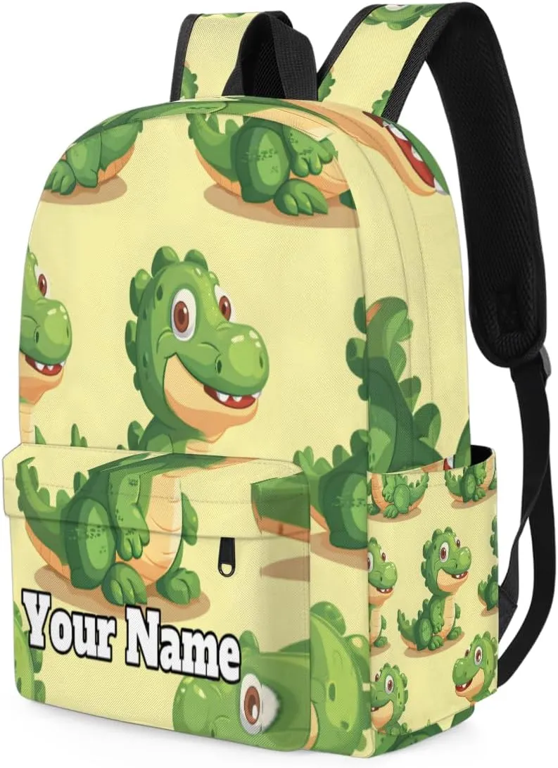 Personalized Cute Crocodiles Preschool Toddler Backpack for Boys Girls Custom Kids Name Small Bookbags Kindergarten Elementary Backpack, Crocodile