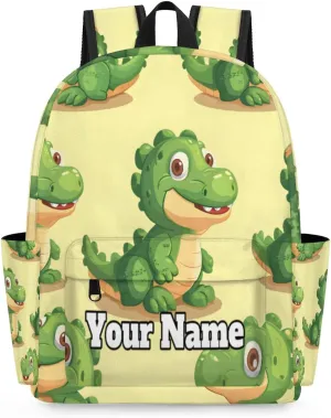 Personalized Cute Crocodiles Preschool Toddler Backpack for Boys Girls Custom Kids Name Small Bookbags Kindergarten Elementary Backpack, Crocodile