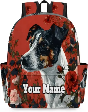 Personalized Cute Dog Preschool Toddler Backpack for Boys Girls Custom Kids Name Small Bookbags Kindergarten Elementary Backpack, Dog Rose