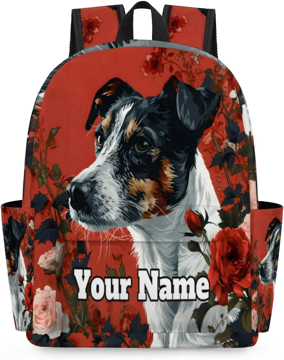 Personalized Cute Dog Preschool Toddler Backpack for Boys Girls Custom Kids Name Small Bookbags Kindergarten Elementary Backpack, Dog Rose