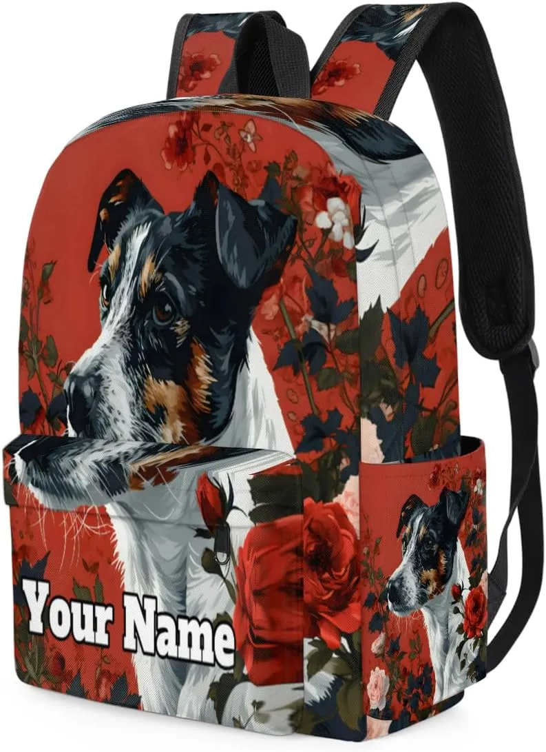 Personalized Cute Dog Preschool Toddler Backpack for Boys Girls Custom Kids Name Small Bookbags Kindergarten Elementary Backpack, Dog Rose