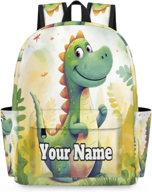 Personalized Dinosaur Preschool Toddler Backpack for Boys Girls Custom Kids Name Small Bookbags Kindergarten Elementary Backpack, Cute Dinosaur