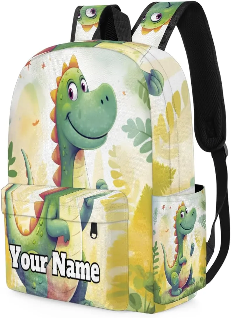 Personalized Dinosaur Preschool Toddler Backpack for Boys Girls Custom Kids Name Small Bookbags Kindergarten Elementary Backpack, Cute Dinosaur