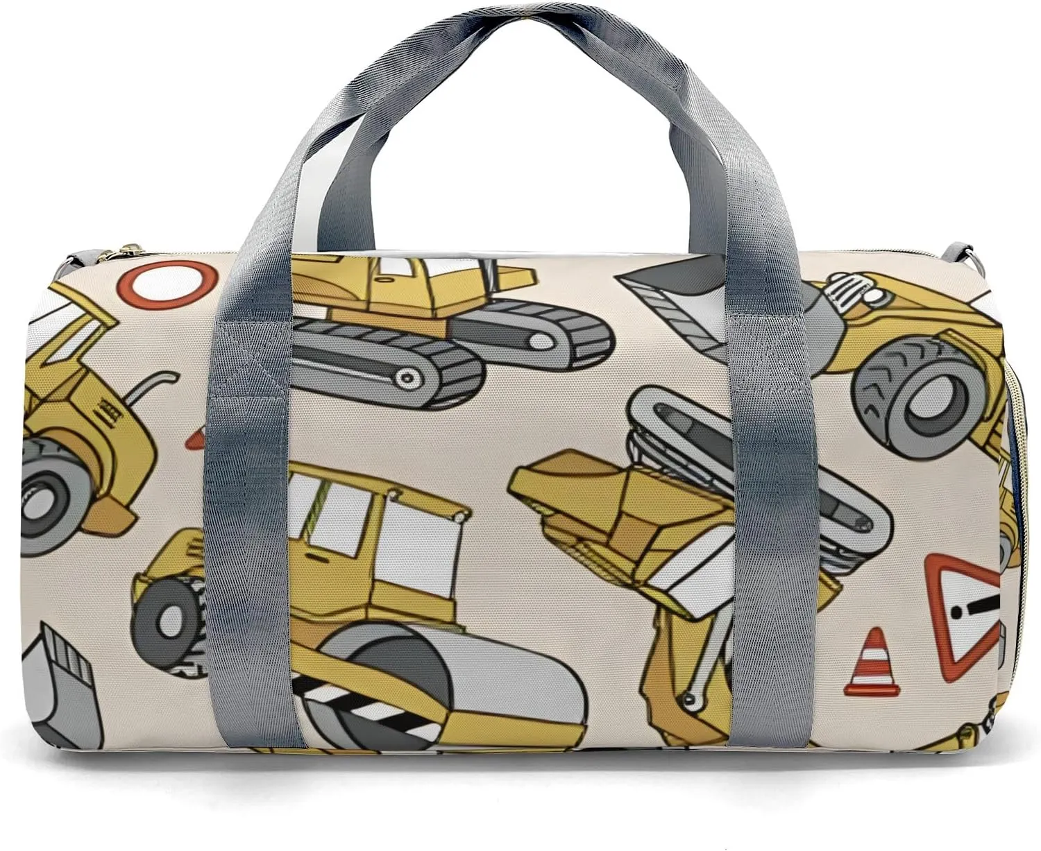 Personalized Gym Bag for Girls Teens,Truck Dump Jump Excavator Bulldozer Custom Dance Bag Overnight Small Duffel Bag Carry On Weekend Sports Travel Bag for Practice Gymnastics Ballet