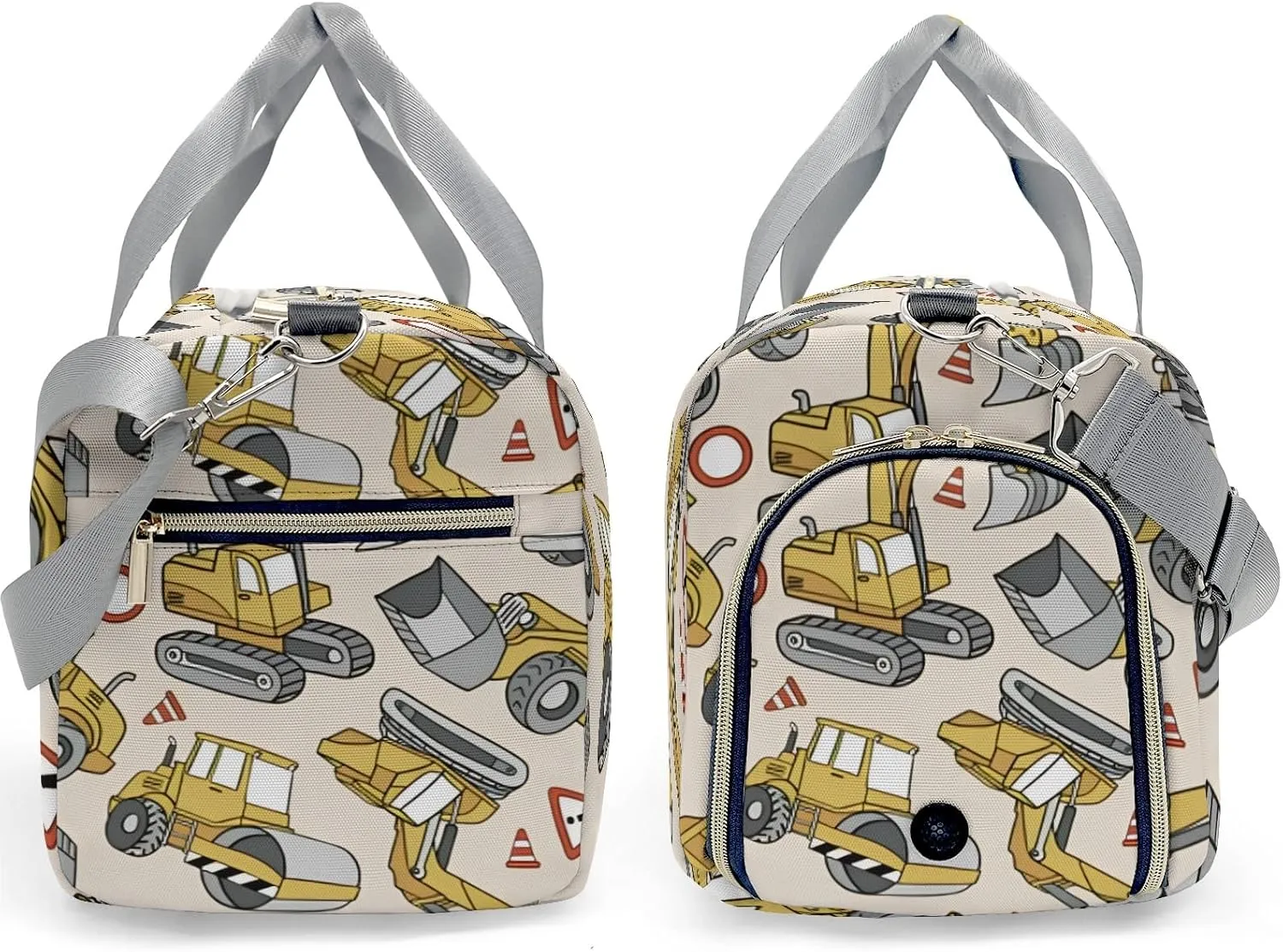 Personalized Gym Bag for Girls Teens,Truck Dump Jump Excavator Bulldozer Custom Dance Bag Overnight Small Duffel Bag Carry On Weekend Sports Travel Bag for Practice Gymnastics Ballet