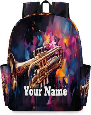 Personalized Music Theme Preschool Toddler Backpack for Boys Girls Custom Kids Name Small Bookbags Kindergarten Elementary Backpack, Saxophone