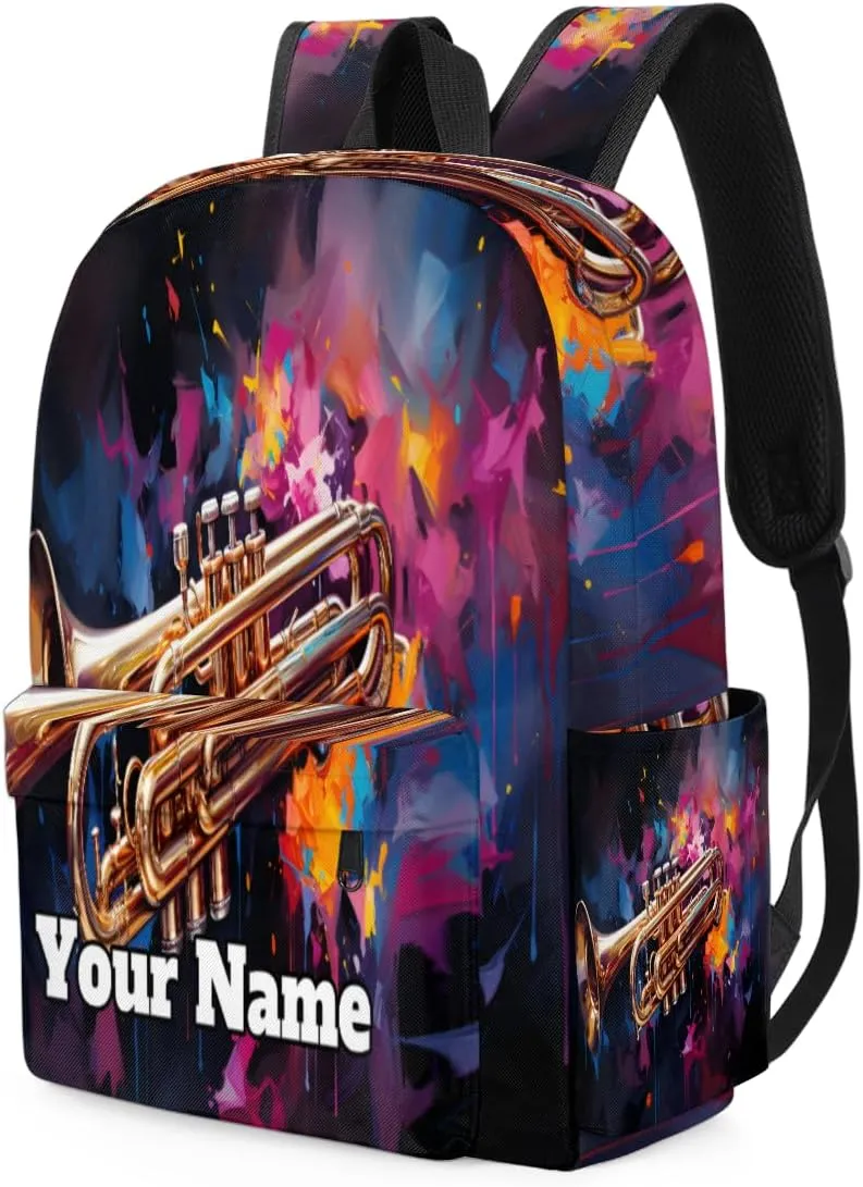 Personalized Music Theme Preschool Toddler Backpack for Boys Girls Custom Kids Name Small Bookbags Kindergarten Elementary Backpack, Saxophone