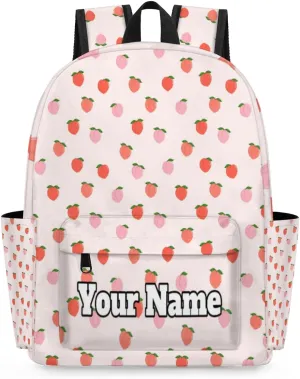 Personalized Peach Preschool Toddler Backpack for Boys Girls Custom Kids Name Small Bookbags Kindergarten Elementary Backpack, Sweet Peach