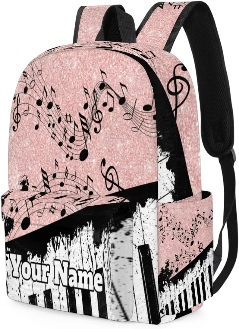 Personalized Piano Keyboard Preschool Toddler Backpack for Boys Girls Custom Kids Name Small Bookbags Kindergarten Elementary Backpack, Music Notes
