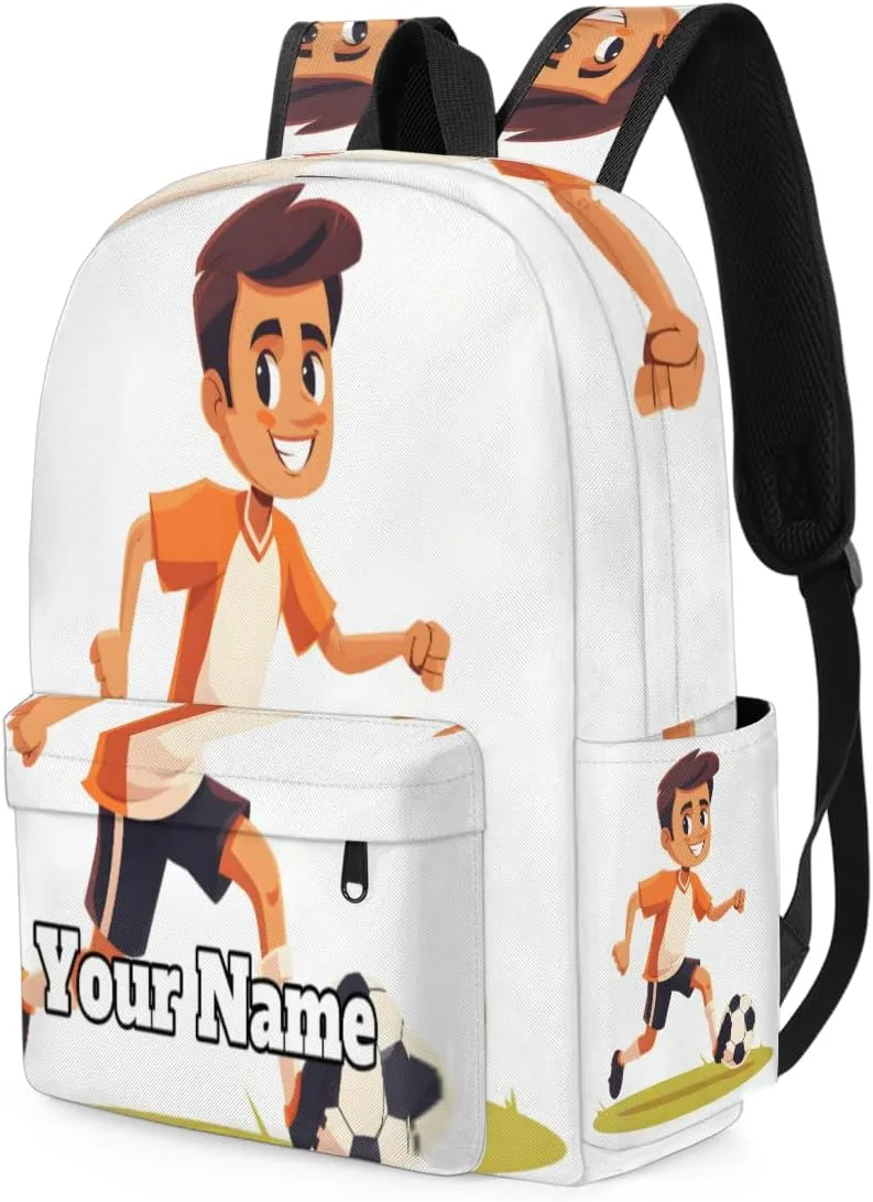 Personalized Soccer Player Preschool Toddler Backpack for Boys Girls Custom Kids Name Small Bookbags Kindergarten Elementary Backpack, Boys Soccer