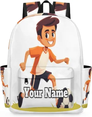 Personalized Soccer Player Preschool Toddler Backpack for Boys Girls Custom Kids Name Small Bookbags Kindergarten Elementary Backpack, Boys Soccer