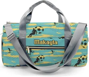 Personalized Sport Soccer Print Player Travel Bag Boys Girls Name,Travel Duffel Bag Cheerleader Bag Sport Duffle Bag for Gym