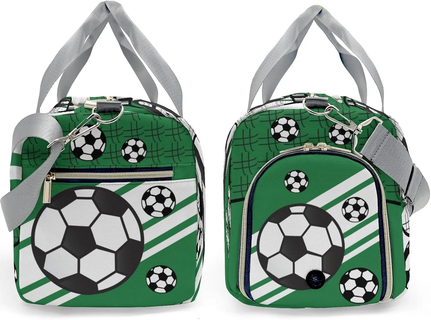 Personalized Sports Duffel Bags,Football Soccer Ball Number Forest Custom Kids Boys Girls Name,Lightweight Overnight Weekender Bag for Gymnastics Travel