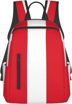 Peru Peruvian Flag Casual Laptop Backpack Travel Rucksack Sports Daypack Adjustable Strap Bags with Multi-Pockets for Working Running Camping