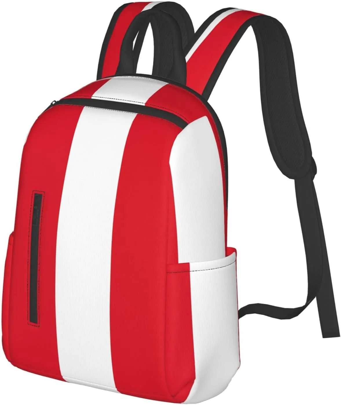 Peru Peruvian Flag Casual Laptop Backpack Travel Rucksack Sports Daypack Adjustable Strap Bags with Multi-Pockets for Working Running Camping