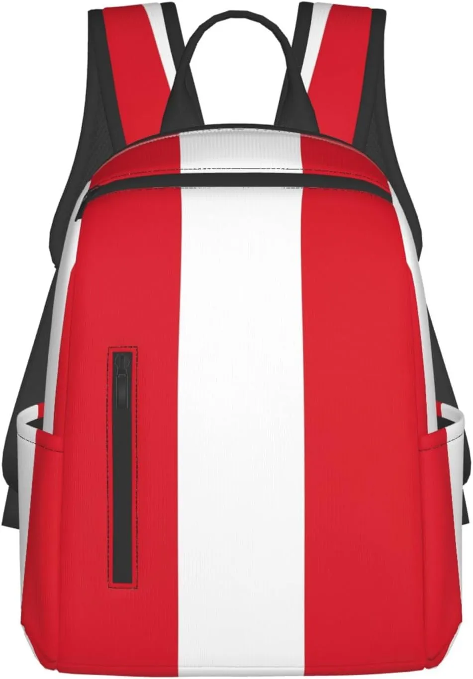Peru Peruvian Flag Casual Laptop Backpack Travel Rucksack Sports Daypack Adjustable Strap Bags with Multi-Pockets for Working Running Camping