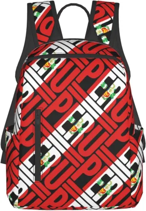 Peruvian Peru Flag Casual Laptop Backpack Travel Rucksack Sports Daypack Adjustable Strap Bags with Multi-Pockets for Working Running Camping