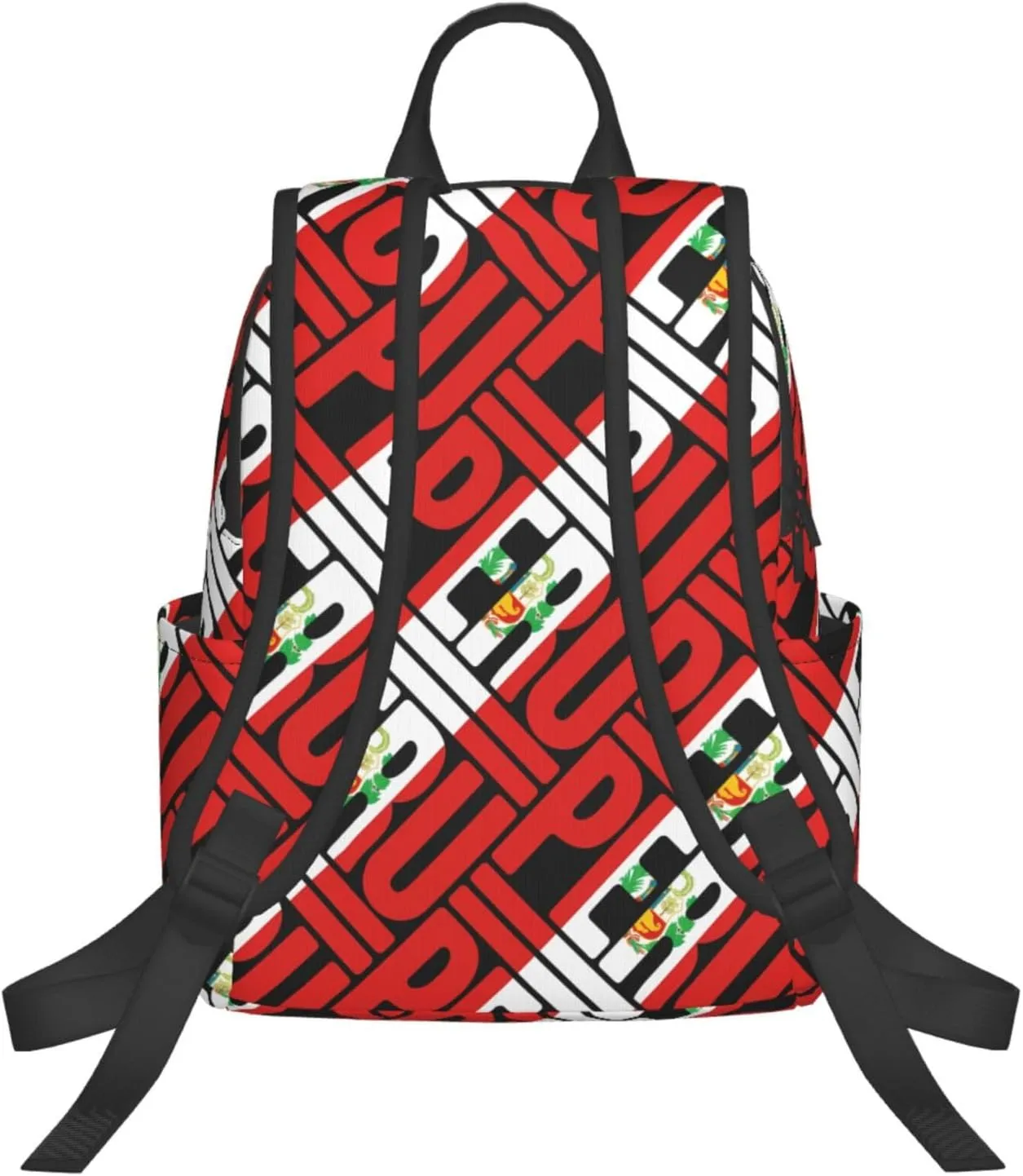 Peruvian Peru Flag Casual Laptop Backpack Travel Rucksack Sports Daypack Adjustable Strap Bags with Multi-Pockets for Working Running Camping