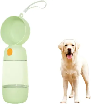 Pet Travel Water and Food Bottle 400ml Water and 182ml Food Dual Chamber Design for Dogs and Cats Portable Leak-Proof Outdoor Bottle for Walking Hiking