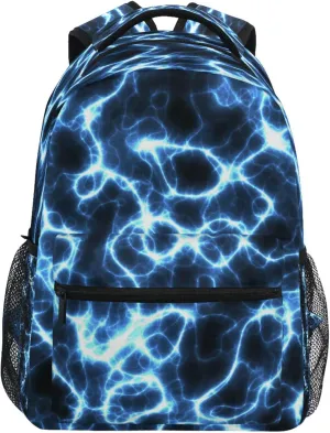 Pfrewn Kids Backpack for Boys Electricity Lightning Minimalism Lines Backpacks Lightweight School Bag 16"