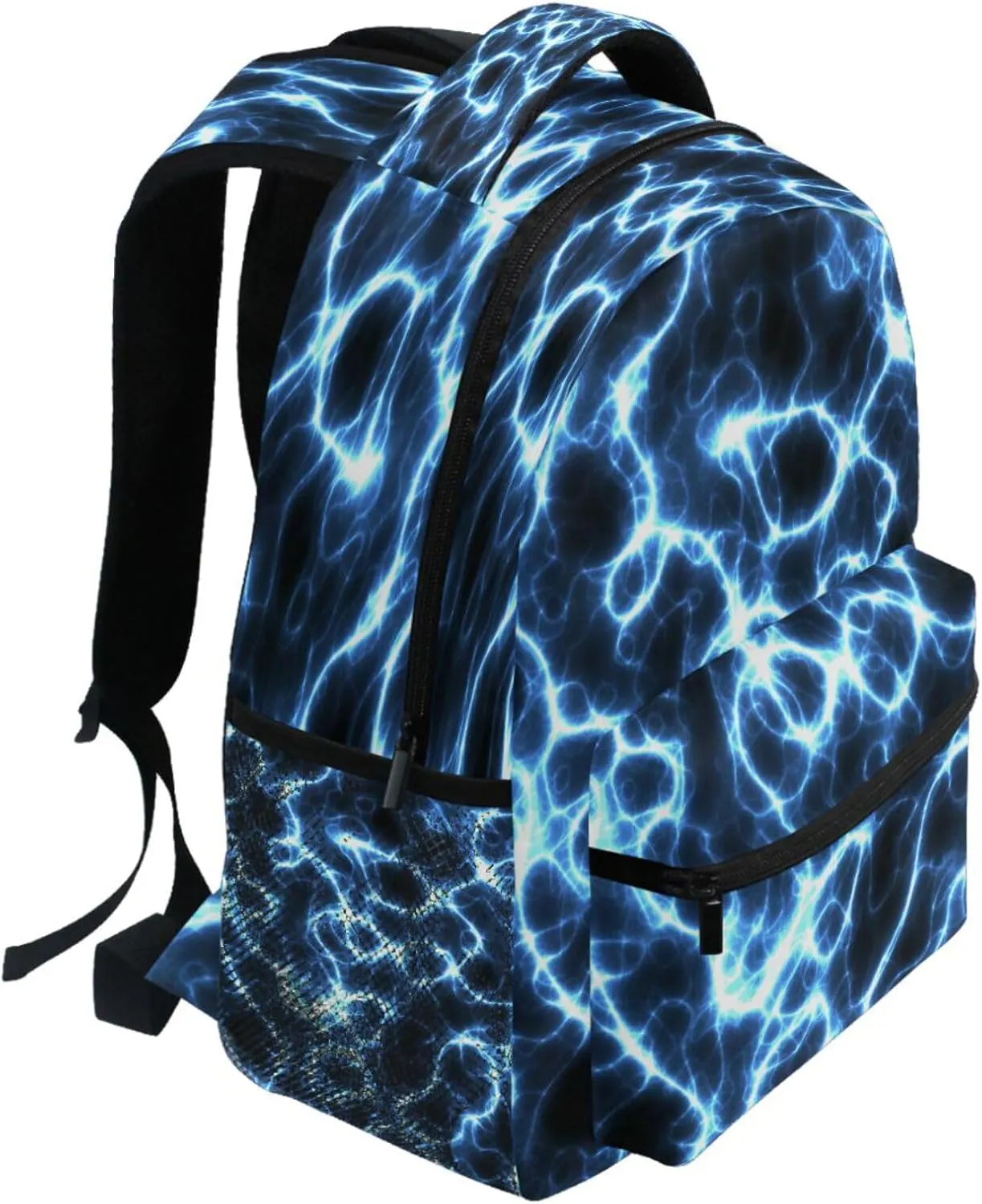Pfrewn Kids Backpack for Boys Electricity Lightning Minimalism Lines Backpacks Lightweight School Bag 16"