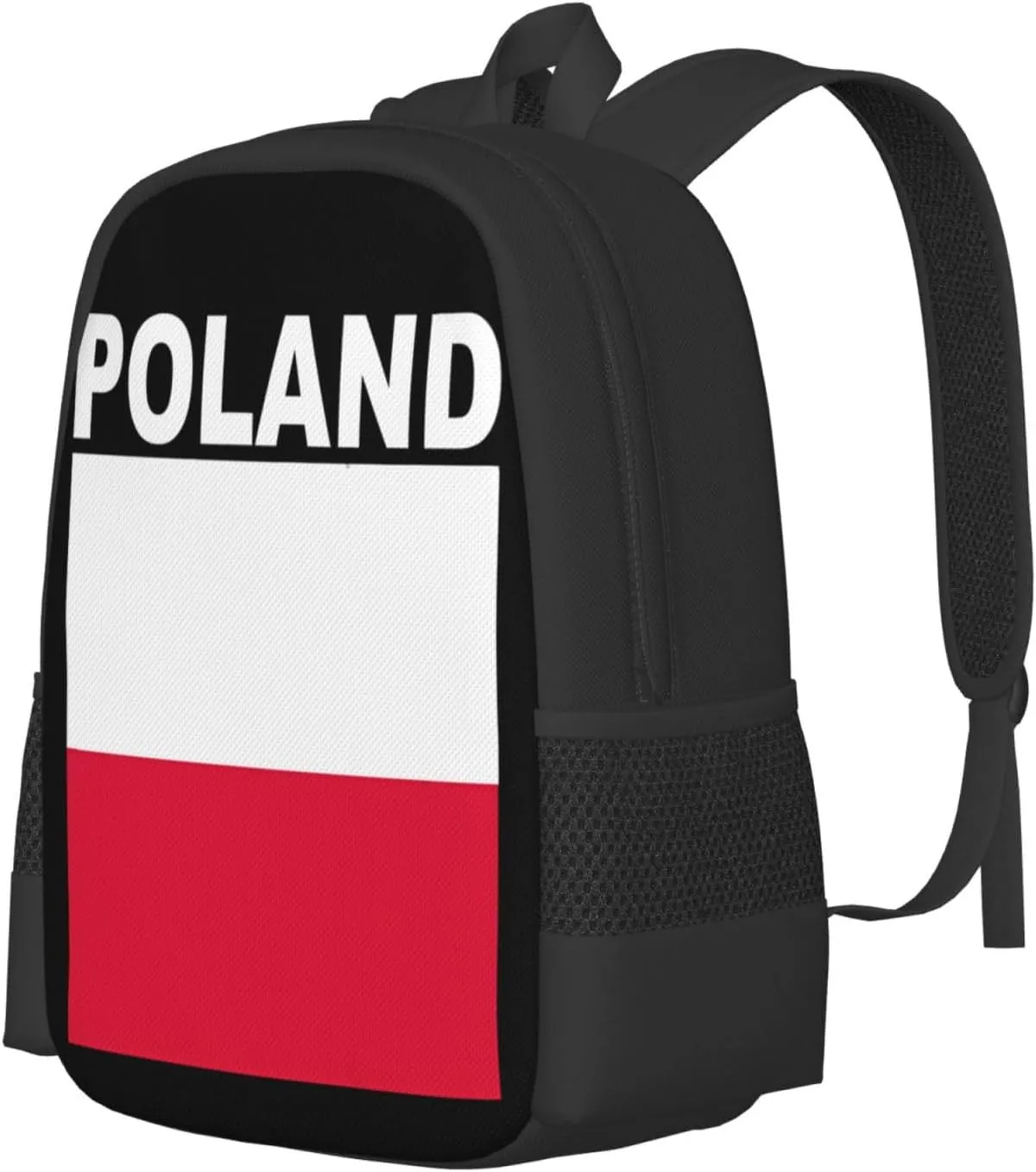 Polish Flag Poland Polska Flags Casual Backpacks Large Capacity Backpack Laptop Rucksack Sport Daypack Commuter Bags with Adjustable Strap for Traveling Camping