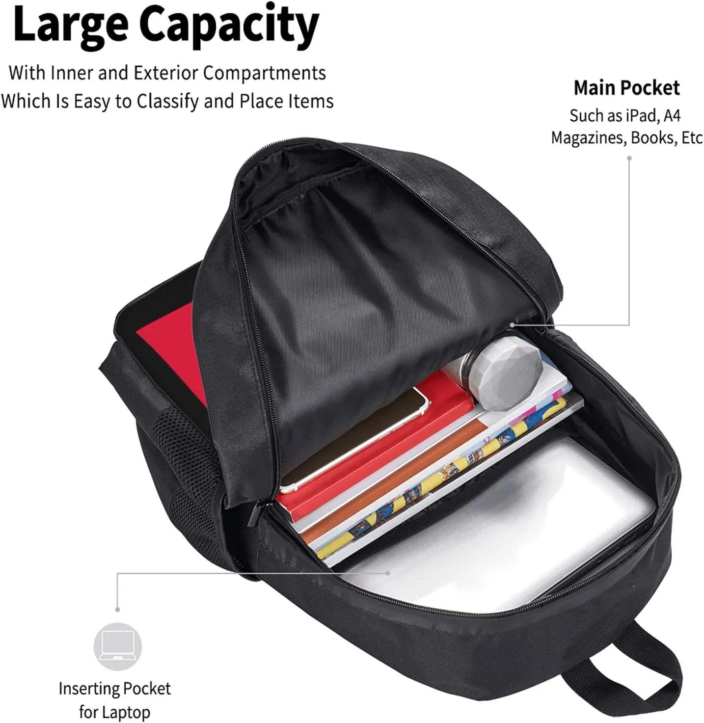 Polish Flag Poland Polska Flags Casual Backpacks Large Capacity Backpack Laptop Rucksack Sport Daypack Commuter Bags with Adjustable Strap for Traveling Camping