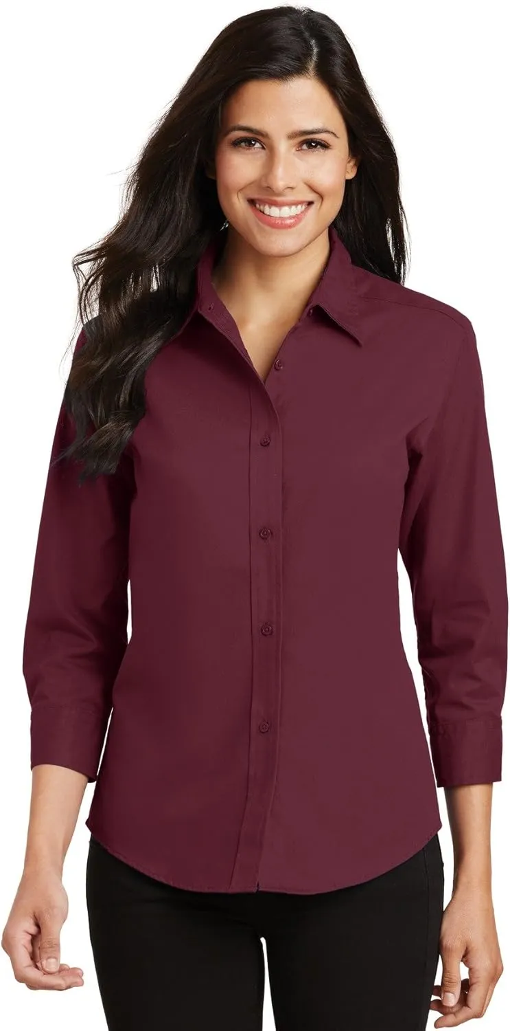 Port Authority Women's 3/4-Sleeve Easy Care Button-Down Shirt